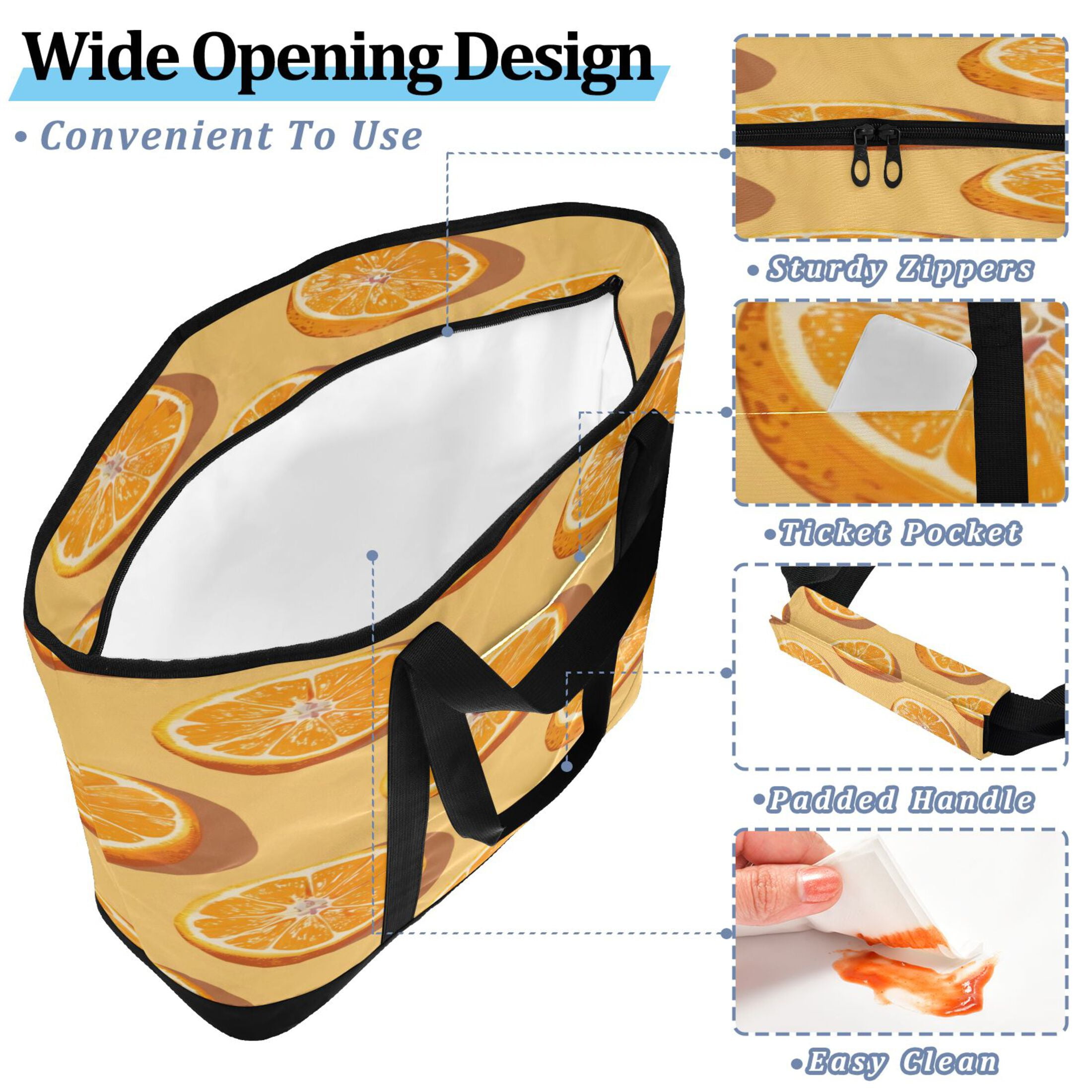Large Hand-held Ice Pack Picnic Bag Insulation and Refrigeration Suitable for Shopping Picnics and Camping Orange Orange