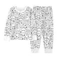 thumbnail image 7 of 2Pcs Kids Christmas Pajamas Diy Coloring Sets Girls Boys Valentines Long Sleeve Shirts Tops Pants Lounge Set Fall Baby Clothes Carnival Birthday New Year Gifts For Grandkids 2-9Y #01 White,2Y, 7 of 7