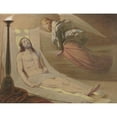 thumbnail image 3 of Edward Von Steinle 18x15 Black Modern Framed Museum Art Print Titled - Christ in the Grave, a Mourning Angel Hovering Over Him (1851), 3 of 5
