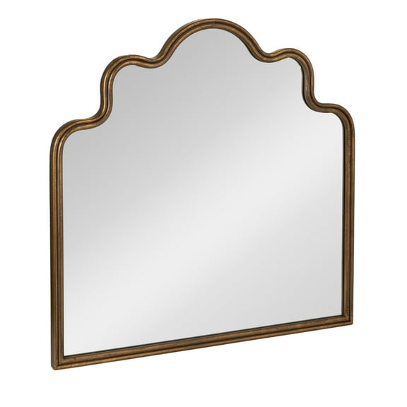 Creative Co-Op Wavy Scalloped Arched Metal Framed Wall Mirror, Gold