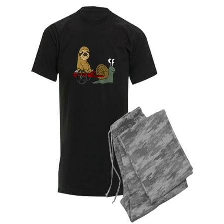 

CafePress - Snail Pulling Wagon With Sloth - Men s Dark Pajamas