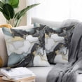 thumbnail image 2 of Black Grey Marble Outdoor Pillow Covers Pack of 2 White Golden Abstract Art Waterproof Throw Pillow Covers Decorative Cushion Cases for Patio Garden Tent Balcony Couch 26x26 inch, 2 of 8