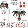 thumbnail image 2 of HOWAF 13 Pcs Halloween Gothic Vampire Costume Accessories, Gothic Necklace Choker, Bracelets, earrings and Fake Blood Scar Tattoos for Zombie Vampire Dress-up Halloween Party Cosplay Props, 2 of 7