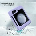 thumbnail image 2 of Decase for Samsung Galaxy Z Flip 5 with Hinge Protector Case,Built-in Card Slot,Rugged Shockproof Anti-Scratch Heavy Duty Drop Proof Hard PC Protective Phone Case Cover,Purple, 2 of 7