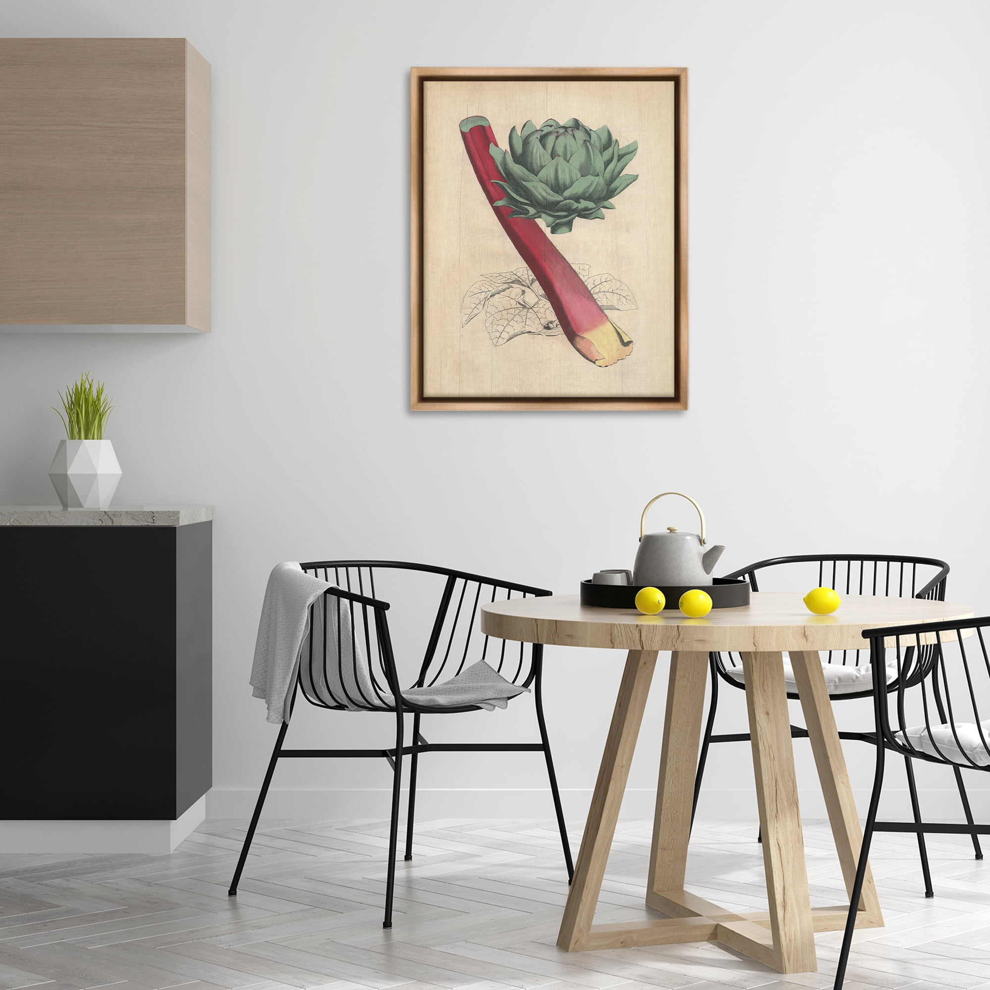 Stupell Industries Vintage Vegetable Studies Food & Beverage Painting Brown Floater Framed Canvas Art Print Wall Art, 25 x 31