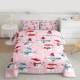 thumbnail image 2 of Manfei Cartoon Xmas Snowman Queen Comforter Set,Merry Christmas Bedding Sets,Pink Red Blue Bedding Comforter Set For Girl Kids,Breathable Home Decor Reversible,3 Pieces, 2 of 8