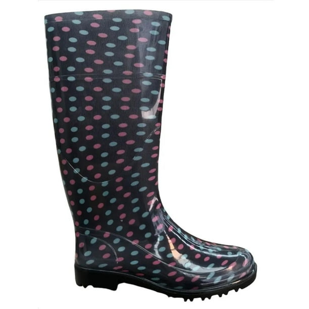 Botas Mujer Lluvia Top Moda Largas Impermeables negro 23