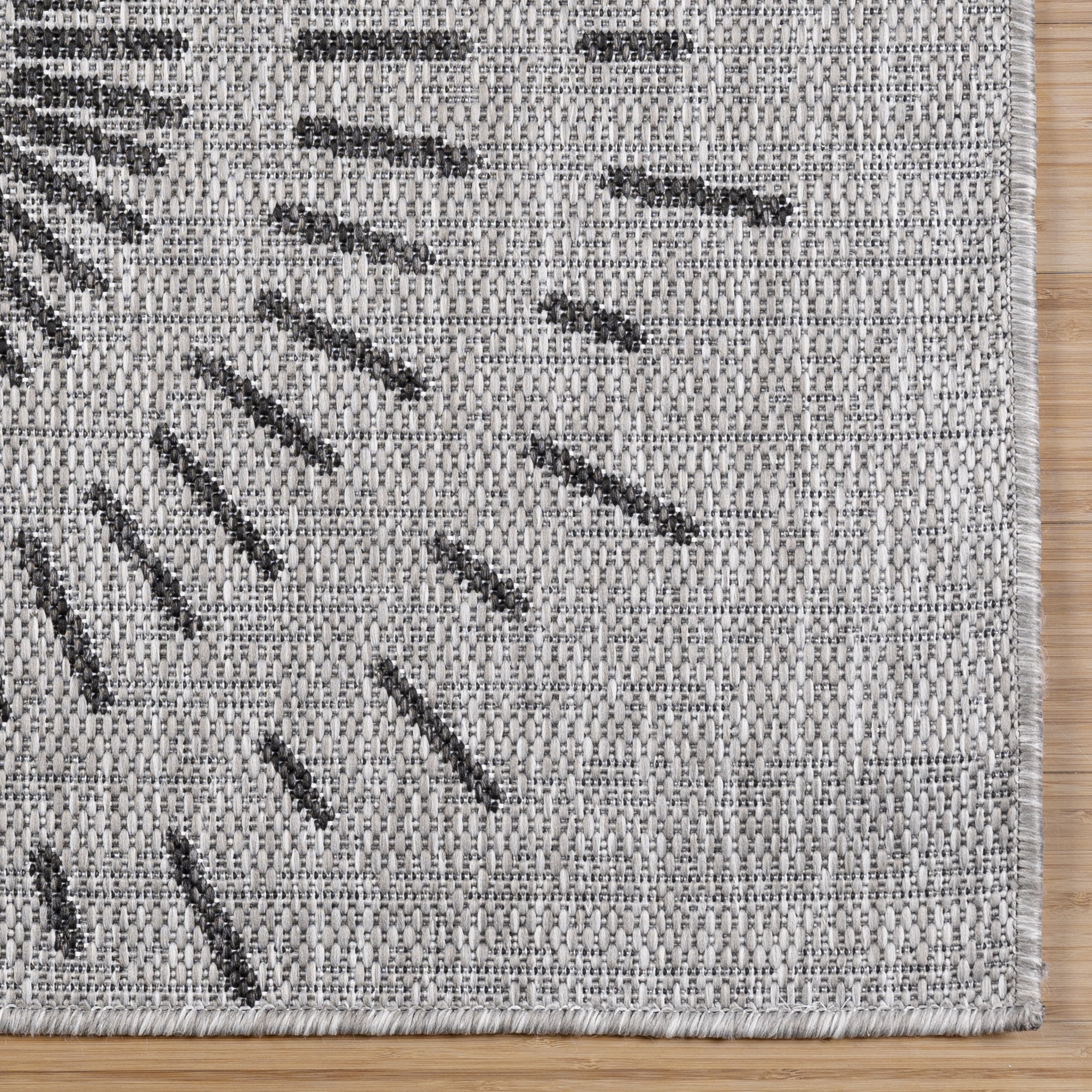 Savara Ziba Indoor/ Outdoor Polypropylene Gray Flat Weave Area Rug, 8x10
