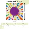 thumbnail image 2 of Colorful Paint Splash Burst Square Fitted Tablecloth with Elastic Edge,Square Table Cover,Washable Elastic Table Cover for Home Kitchen Party Decor 36"x36", 2 of 6