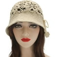 thumbnail image 2 of Women Cotton Bucket Hat Handmade Crochet Knit Floral Summer Bucket Hats, 2 of 5