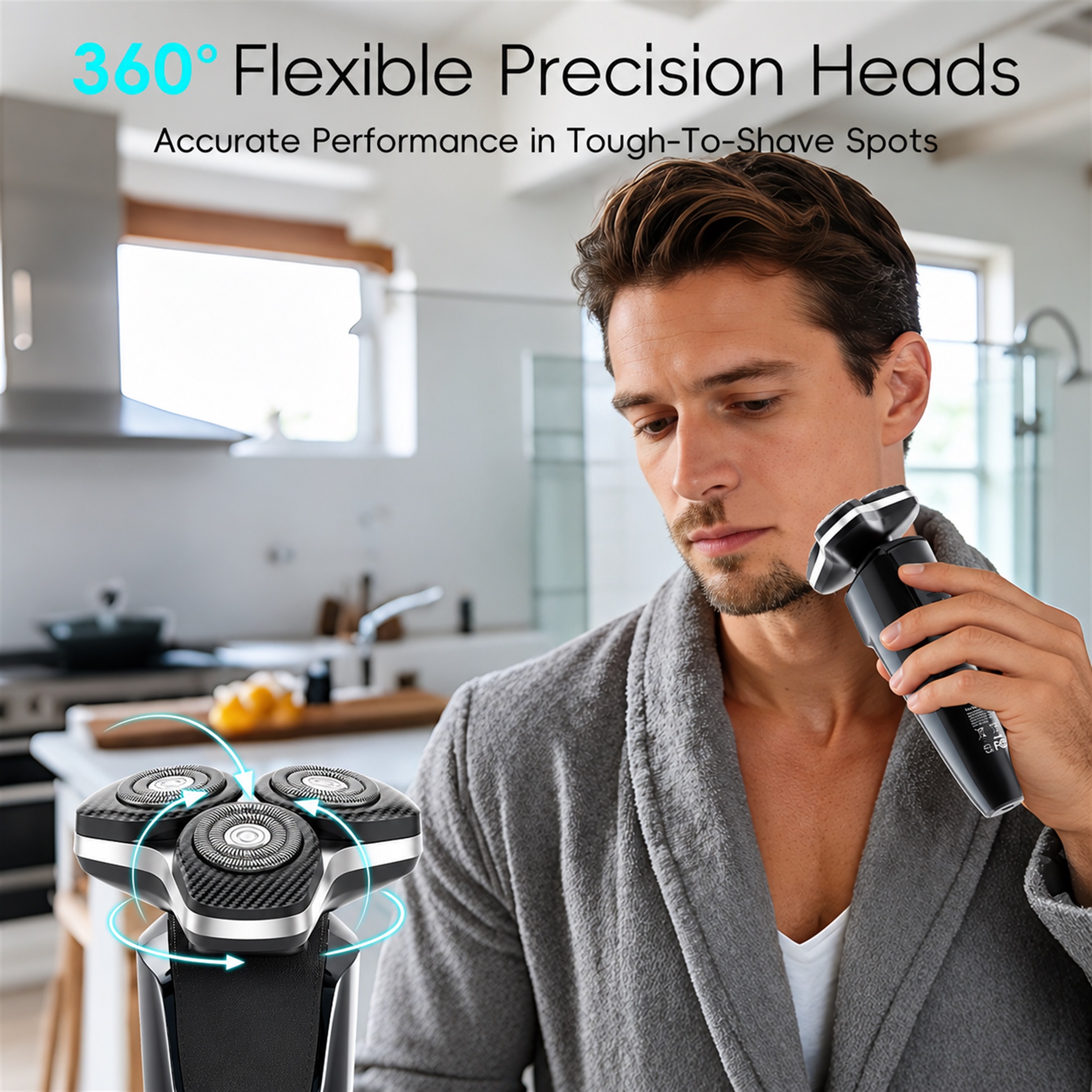 NICEBAY 4D Electric Shaver With Nose Trimmer photo 8