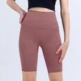 thumbnail image 6 of Biker Shorts Women Tummy Control Workout Shorts Women Fashion Solid Color High Waist Yoga Half Short Pants, 6 of 6