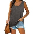 thumbnail image 2 of Womens Henley Tank Top Scoop Neck Sleeveless Tunic Shirts Soft Button Down Summer Top, 2 of 2