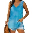 thumbnail image 2 of Outfmvch tank top for women Casual Tie Dye Printing Tank Sleeveless Vest T Shirt womens tops crop tops Blue, 2 of 6
