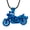 Blue, variant on Motorcycle Urn Necklace for Ashes Men Women Cremation Jewelry Stainless Steel Motorbike Memorial Necklaces Ash Holder for Human / Pets with Fill Tool