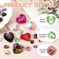 thumbnail image 3 of Uxcell 50Pcs Heart Rhinestones 12mm Pointed Back Heart Glass Rhinestone for Jewelry Making Costume DIY Crafts Light Green, 3 of 5