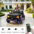 thumbnail image 5 of 24V 2 Seater Ride on Cars, Licensed Ford Bronco Raptor Powered Ride on Toys Truck with Remote Control, 4 Wheels Spring Suspension, Bluetooth, LED Light, Electric Cars for Kids Ages 3-8 Gifts, Black, 5 of 9