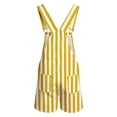 thumbnail image 5 of Kids Striped Short Overalls Adjustable Strap Romper with Front Pocket Casual Striped Playsuit for Boys & Girls Yellow Size 12-13 Years, 5 of 5