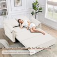 thumbnail image 3 of 87" Pull Out Sofa Bed, Convertible Sleeper Sofa with Adjustable Backrest & Storage - Beige, 3 of 6
