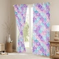thumbnail image 3 of Castle Fairy Children Teens Marine Mermaid Princess Blackout Curtains Set of 2 (52x84 Each),Bling Gradient Glitter Window Curtains,Sea Underwater World Curtains and Drapes,Ultra Soft Home Decor, 3 of 6