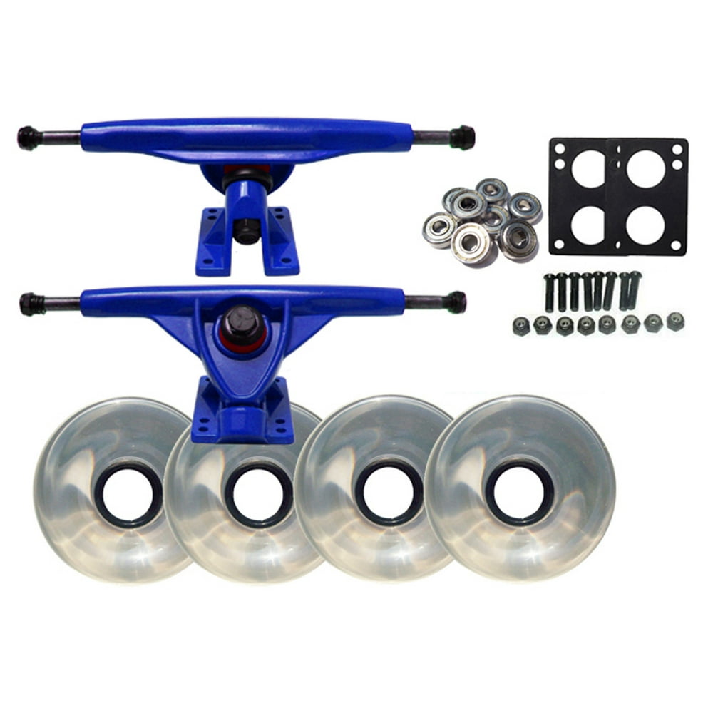 181mm BLUE LONGBOARD Skateboard TRUCKS 76mm WHEEL COMBO - Walmart.com
