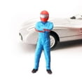 thumbnail image 3 of Diorama niatura 1/64 pintadas Moda Racer Doll Modelo Ferrocarril cro paisaje DIY Kits de construcción Foto Prop azul Yotijar escena personas figura, 3 of 9