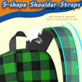 thumbnail image 5 of Green and Black Checkered Pattern 17" School Backpacks for Teens,Waterproof Oxford Fabric,S-Shape Padded Straps for School,Travel,Hiking,Camping, 5 of 6