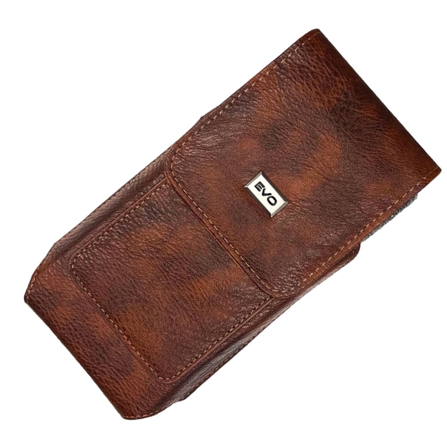 EVO 6" Soft Vertical Leather Pouch - Brown