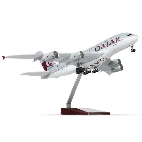 NUOTIE 1/200 Qatar A380 Model Plane Diecast Airbus A380 Model Airplane with Stand (14 in-L) Pre-Built Model kit for Adult -Aviation Creative Gifts, Tabletop Collection Display
