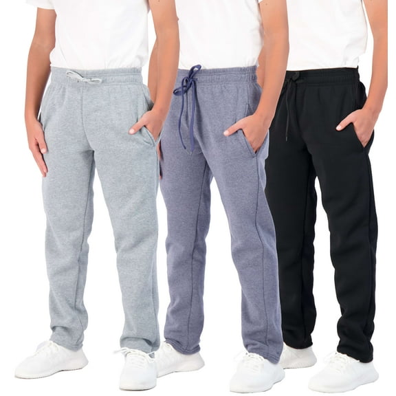 3 Pack: Boys' Tech Fleece Open Bottom Sweatpants with Pockets