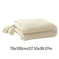 thumbnail image 3 of Throw Blanket Knitted Office Blanket,Soft Woolen Throw,Cozy Conditioning Nap Blanket,Lightweight Travel Blanket,Modern Home Decor,Tassel Design Holiday Gifts, 3 of 8