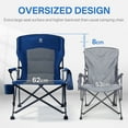 thumbnail image 3 of EVER ADVANCED 2 Pieces Oversized Folding Camping Chair, High Back Lawn Chair for Adults with Side Pockets & Cup Holder, Portable Chair for Outdoor, Heavy Duty, Support Up to 500lbs, Blue, 3 of 7