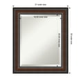 thumbnail image 4 of Cyprus Walnut Beveled Wood Bathroom Wall Mirror, 4 of 10