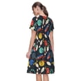 thumbnail image 2 of Bixox Robe d'Été à Manches Courtes pour Femmes Robe Ample Longueur Genou avec Poches-Jeu de Quilles Ball, 2 of 7
