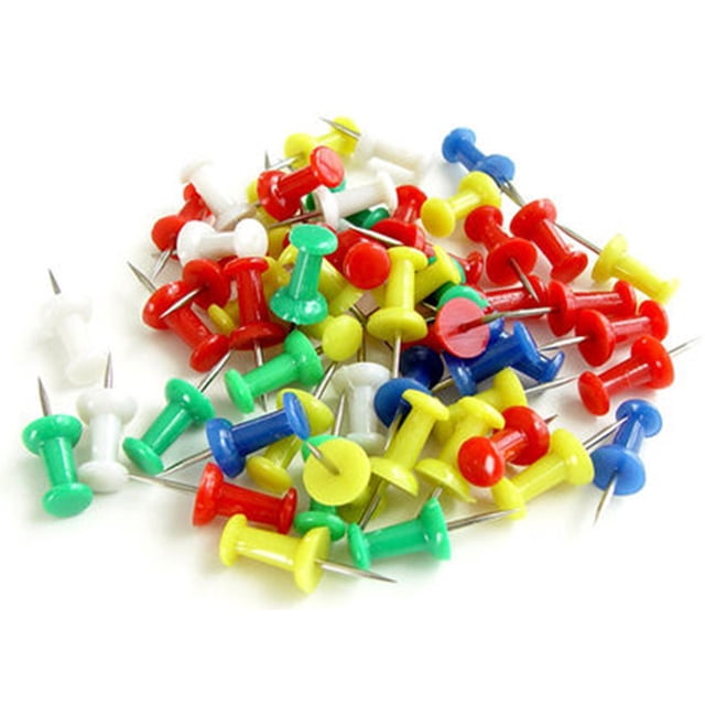 500Pack Plastic+Steel Reusable Thumbtacks Anti-Rust Push Pins 23mm Thumb Tacks