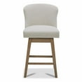 thumbnail image 6 of CHITA 26 in Swivel upholstered Counter Bar Stool Set of 2, Wood Legs, Fabric in Linen, 6 of 11