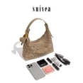 thumbnail image 2 of PRIYAL Woven Purse for Women Suede Leather Shoulder Bag Vegan Tote Bags Suede Hobo Handbag, 2 of 11
