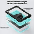 thumbnail image 3 of Dteck for Samsung Galaxy Tab A11 Plus Case 11 Inch with Screen Protector/Rotating Stand/Shoulder Strap, Heavy Duty Full Body Shockproof Cover for Samsung Galaxy Tab A11+/A11 Plus,Black+Light Blue, 3 of 6