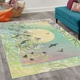 thumbnail image 2 of Birds Decorative Rug, Nature Themed Design of Flying Animals on Bare Branches Sun and Ombre Sky, Quality Carpet for Bedroom Dorm and Living Room, 6 Sizes, Pale Avocado, by Ambesonne, 2 of 4