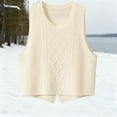 thumbnail image 5 of Iyufng Sweater Vest Women Cable Knit Vintage Sleeveless Crewneck Knitwear Casual Fashion Solid Color Lightweight Knitted Pullover Tank Tops Fall Winter White, 5 of 7