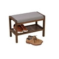 thumbnail image 3 of Eccostyle Solid Bamboo Padded Bench - Dark Brown, 3 of 7