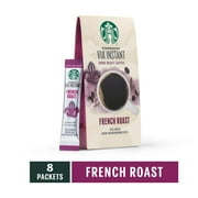 Starbucks VIA French Roast, Dark Roast Instant Coffee Packets, 8 Count
