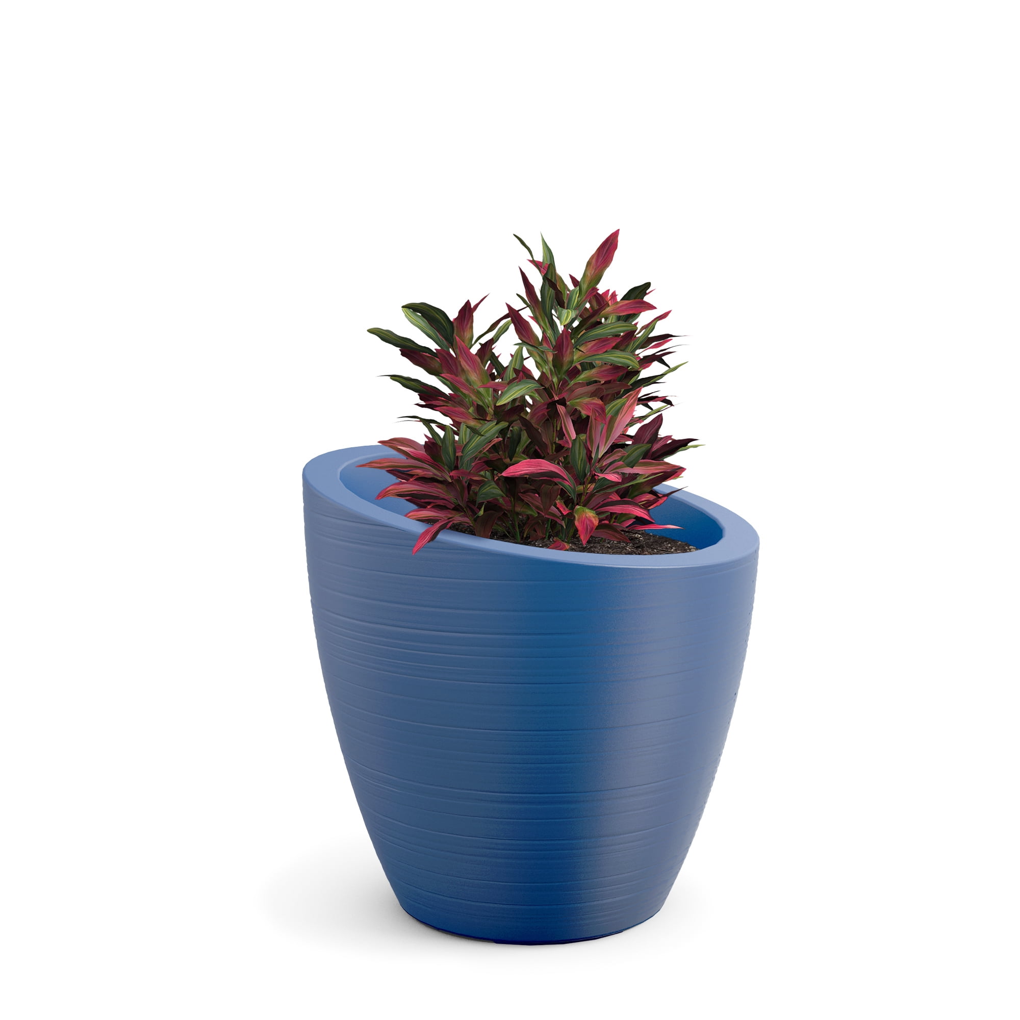 Mayne Modesto 20" x 20" x 20" Round Neptune Blue Plastic Planter