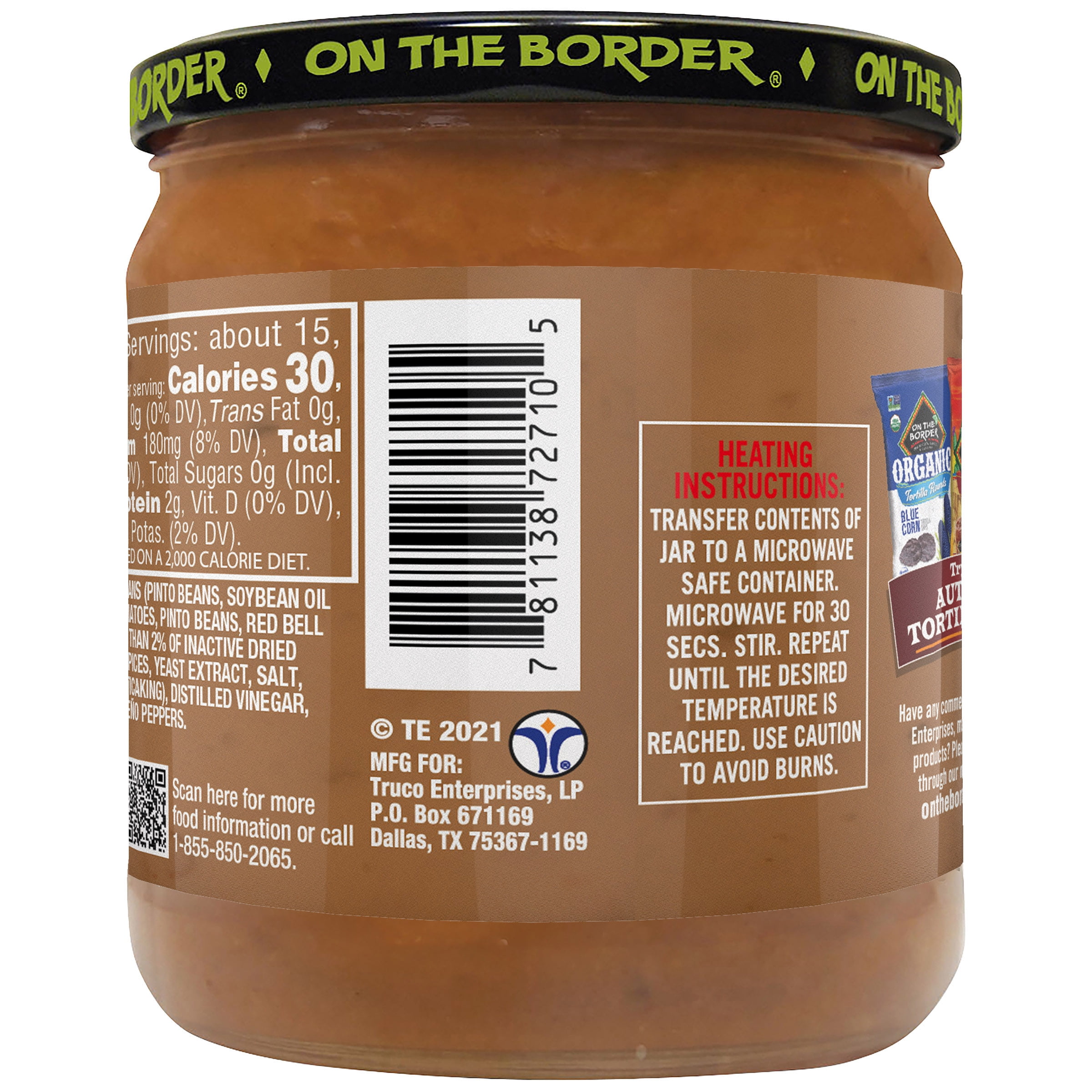 On The Border Southwest Bean Dip, 16oz