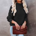 thumbnail image 3 of Women's Turtleneck Long Sleeve Loose Fit Sweater, 3 of 7
