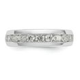 thumbnail image 4 of 14K White Gold Ring Band Wedding Diamond Round 11-Stone Channel, 4 of 7