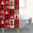 thumbnail image 4 of Red Christmas Patchwork Pattern Shower Curtain 36"x72" ,Bathroom Decorative Shower Curtains Set with 12 Hooks,Modern Waterproof Washable Shower Curtain, 4 of 6