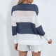 thumbnail image 4 of ICHUANYI Clearance Women Casual Fashion Color Matching Pullover Long Sleeve Round-Neck Sweater(Blue, S) ICHUANYI WER2023081503498, 4 of 5