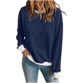thumbnail image 3 of Chiccall Women's Fleece Crewneck Sweatshirt, Long Sleeve Loose Fit Pullover Casual Tops for Women, 3 of 9