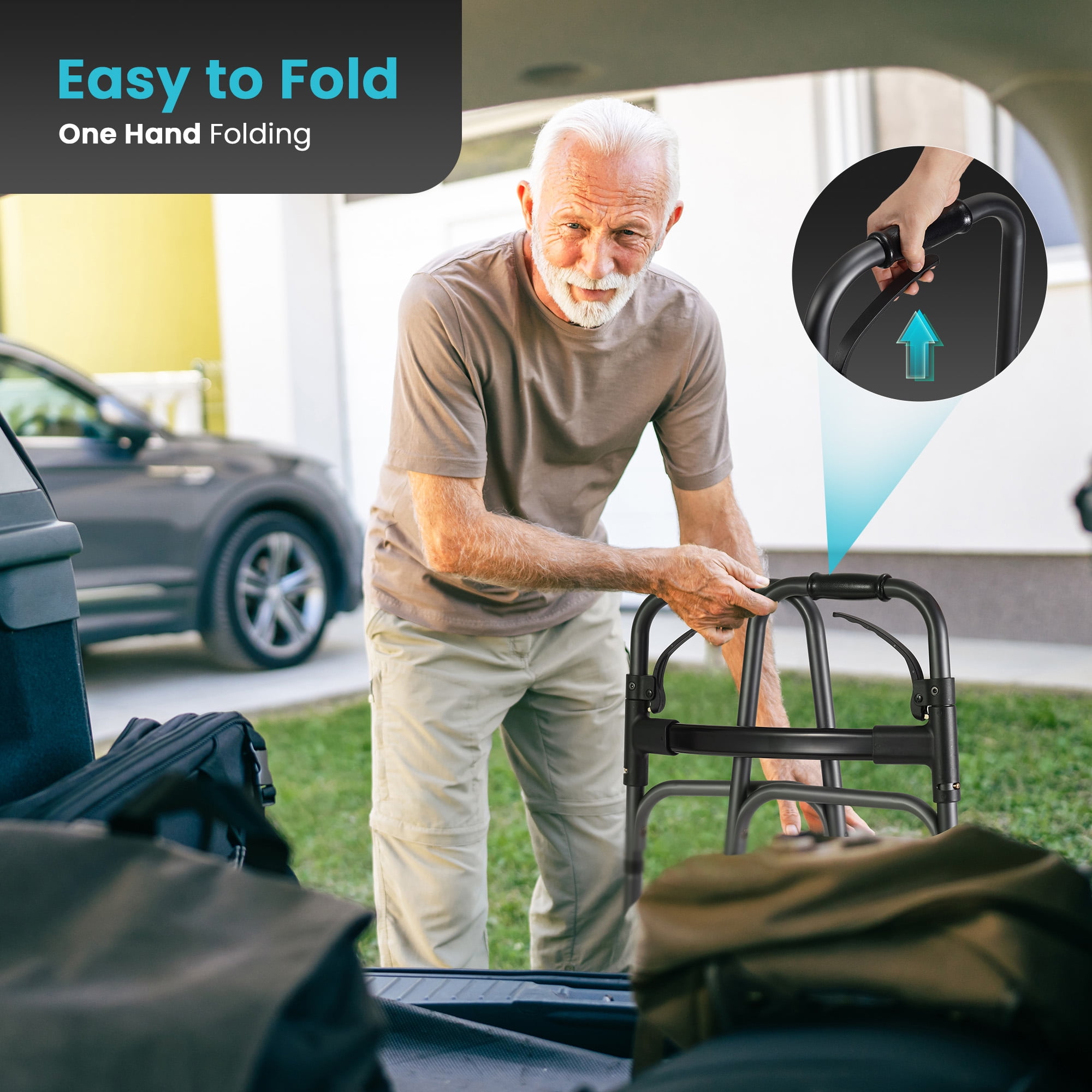 Naipo Compact Folding Walker for Seniors & Adults, Philippines | Ubuy